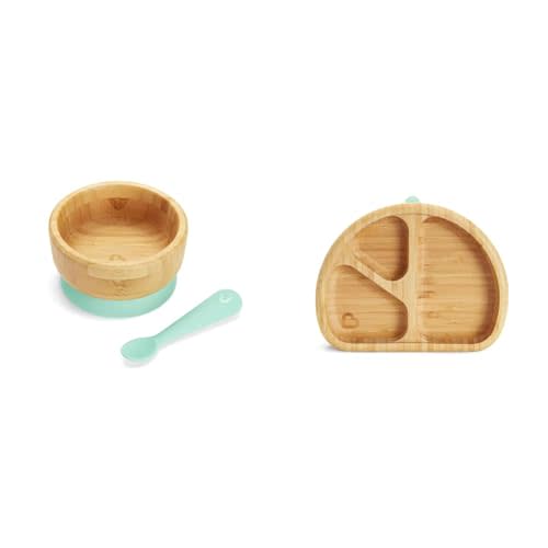 Munchkin BambouTM Suction Bowl, Spoon and Divided Plate