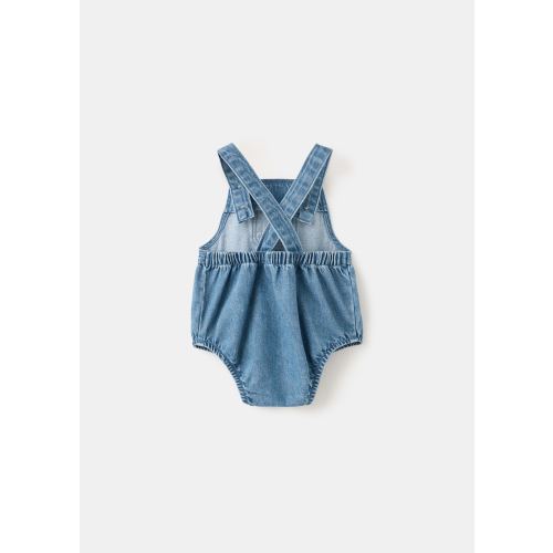 Denim cotton romper - Kids | MANGO USA