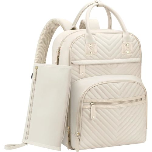 Tenot Diaper Bag Backpack for Women with Changing Pad, Baby Bag with Insulated Pockets Multifunctional Diaper Bags For Baby Girl Boy Waterproof Baby Bags For Boys Girls Maternity Bag Beige