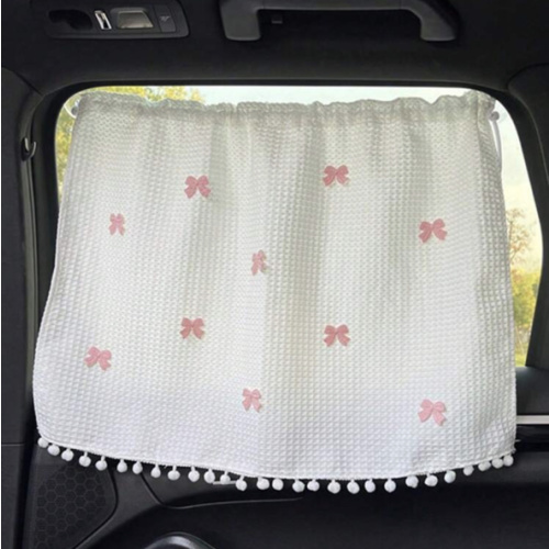 1pc Car Side Window Sun Shade - Pink Bows