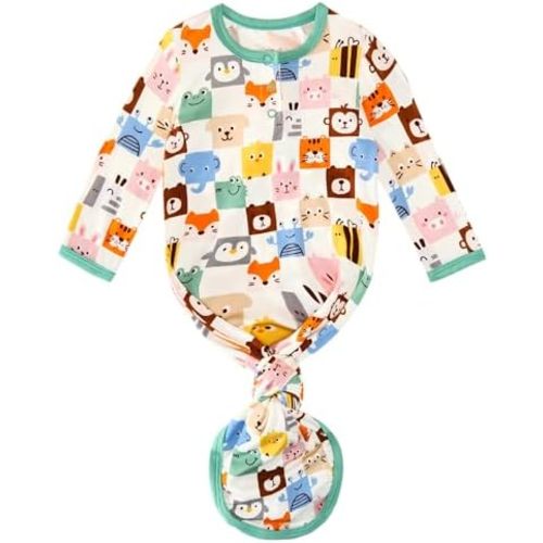 Baby Sleeper Gown Viscose from Bamboo Newborn Nightgowns Unisex Long Sleeve Sleep Sack