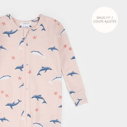 Dolphins on Light Pink Convertible Sleeper