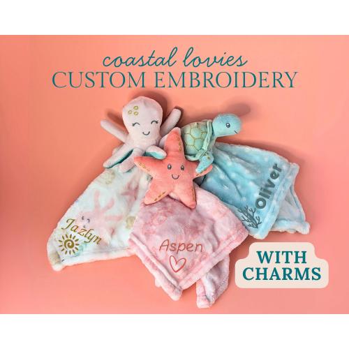 octopus lovey baby turtle blanket starfish plush baby shower gift customize under the sea nursery decor personalized baby stuffed animal toy