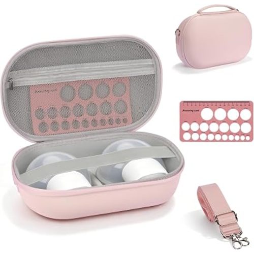 Wearable Breast Pump Bag Case for Eufy Breast Pump with Durable Hard Shell Waterproof Tray Compatible with Momcozy Willow Medela for Travel On the Go Holds 2 Pumps with Nipple Ruler Included