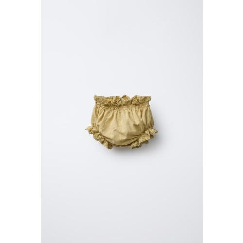 EMBROIDERED LACE PANTIES - Olive green | ZARA United States