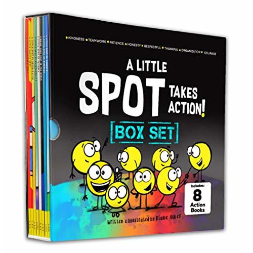 A Little SPOT Takes Action! 8 Book Box Set (Books 9-16: Kindness, Responsibility, Patience, Respect, Honesty, Organization, Diversity, & Safety)
