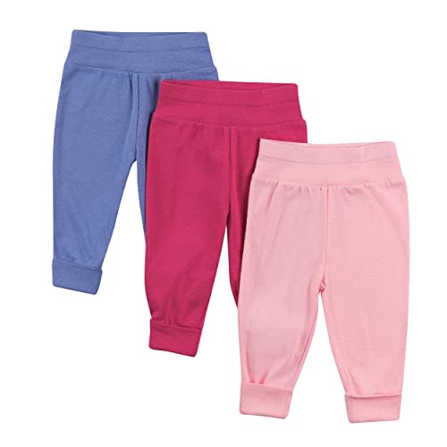 Hanes Pants, Flexy Soft Knit Pull-on Sweatpants, Stretch Joggers for Babies & Toddlers, 3-Pack
