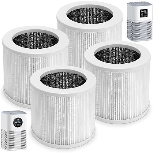 4-Pack A1 A1W Replacement Filter Compatible with VEWIOR HQSC-50,HQKJ-80,AMEIFU AP01W,KOIOS HQKJ-50,3-in-1 H-13 True HE-PA Filter