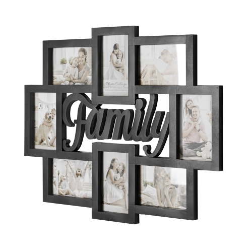 Crystal Art Gallery Family Black Wall Hanging Decorative Collage Picture Frame - 17.5" x 22"