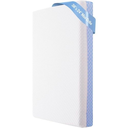 Mini Crib Mattress - 38x24x4 Inch Dual Sided Memory Foam Baby Mattress with Breathable Removable Cover - Fits Most Mini and Portable Cribs
