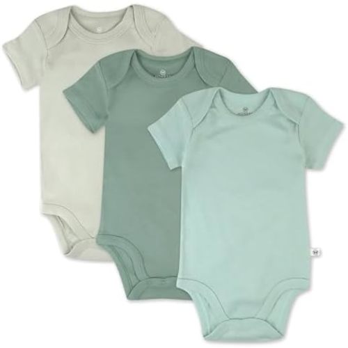 HonestBaby unisex-baby 3-pack Short Sleeve Bodysuits One-piece 100% Organic Cotton for Infant Baby Boys, Girls, Unisex