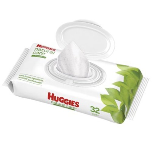 Huggies Natural Care Sensitive Baby Wipes, Unscented, 1 Flip-Top Pack (32 Wipes Total)