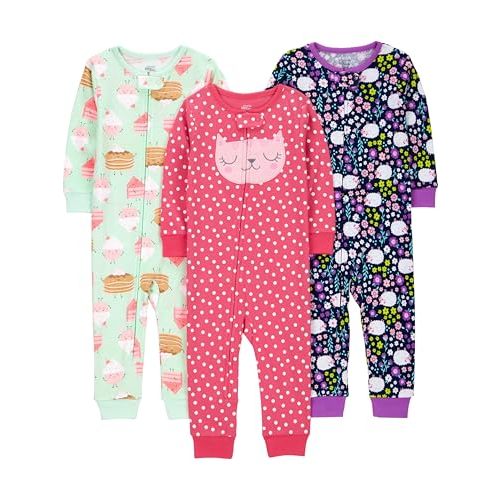 Simple Joys by Carter's baby-boys 3-pack Snug Fit Footless Cotton Pajamas