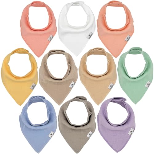 DiaperSquad's Baby Bibs for Drooling and Teething, Bibs for Boys, Baby Girl - Solid Cotton Baby Drool Bibs