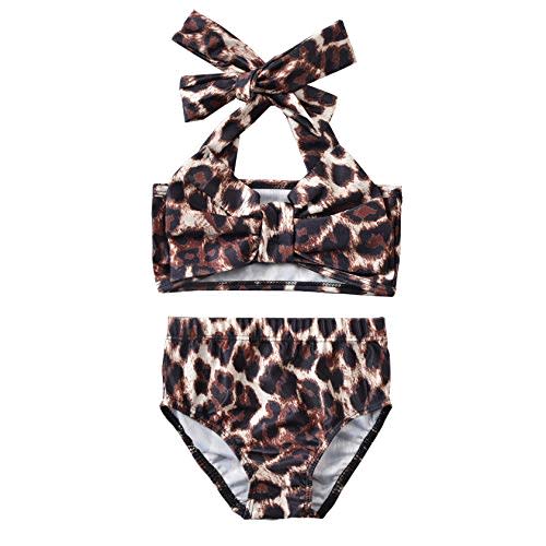 Aalizzwell Baby Girl Bathing Suit, Toddler Girls Two Piece Swimsuit Halter Top Bikini Bottoms Swimming Suit