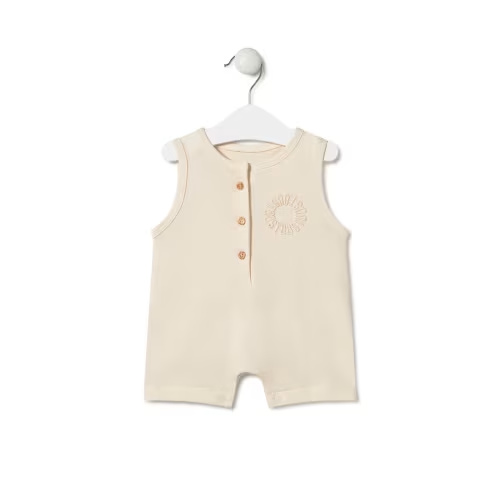Short baby playsuit in Classic ecru