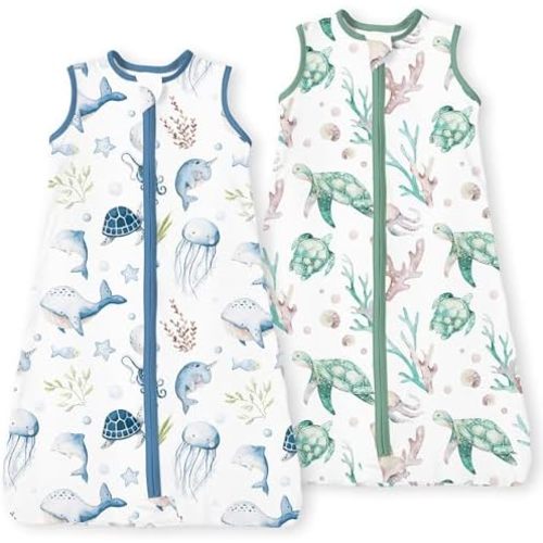 Toddler Sleep Sacks 2T-3T-4T, 0.5 TOG Light Summer Wearable Blankets, Extra Long XL Sleeping Bags, 2 Pack