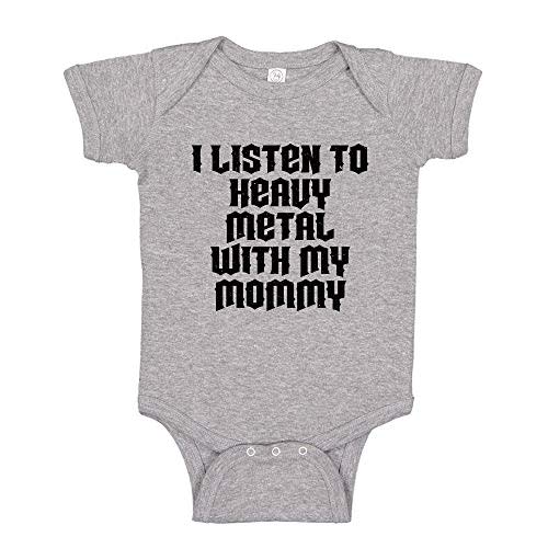 I Listen to Heavy Metal with My Mommy Baby Bodysuit One Piece or Toddler Shirt Music Clothing