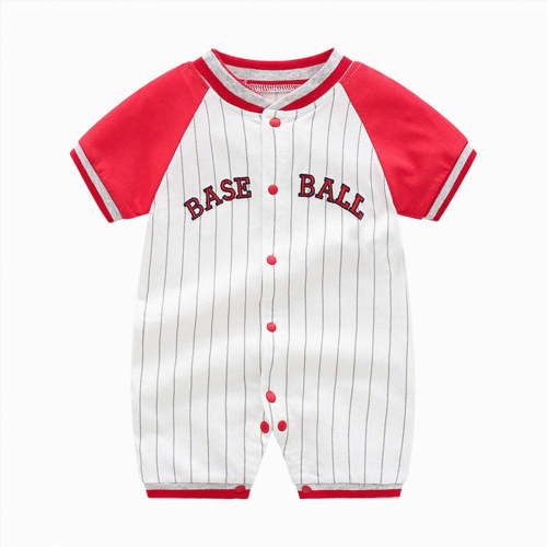 Xyant Infant Baby London Graphic Jumpsuit Baseball Romper One-Piece Beach Outfit Athletic Newborn Boys Girls Outfits (Red,3-6 Months)