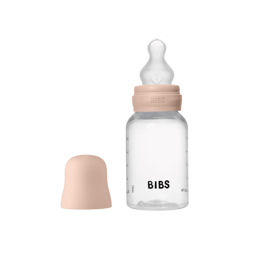 BIBS Baby Bottle with Slow Flow Silicone Nipple, Blush, 5 oz, 1 Each