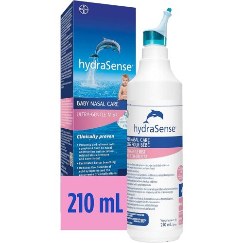 hydraSense Ultra-Gentle Mist Nasal Spray, Baby Nasal Care, 100% Natural Sourced Seawater, Preservative-Free, 210 mL