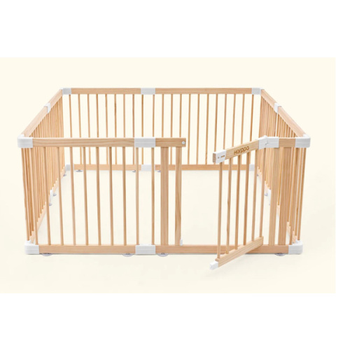 Harppa Grovi Wooden Baby Gate Playpen | Non-Toxic Foldable DIY Adjustable Play Yard for Infants & Toddlers – Natural Finish Baby Fence for Small & Large Spaces