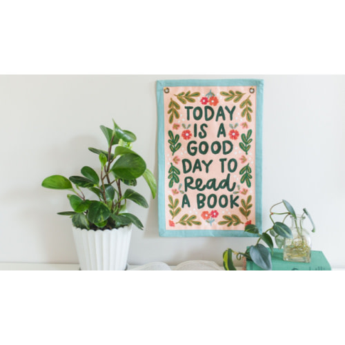 Today is a Good Day to Read a Book Embroidered Canvas - Pippi Post