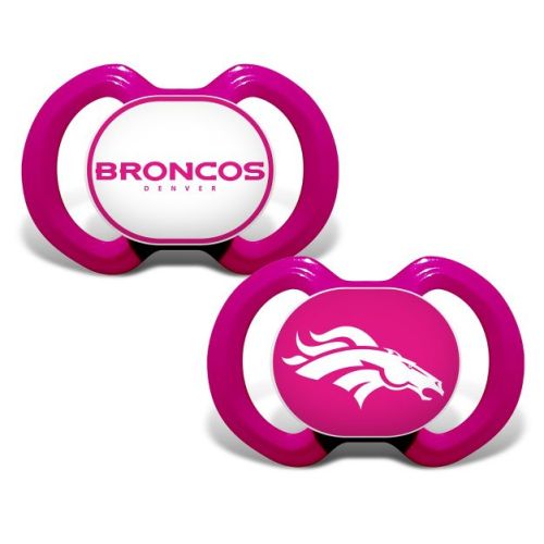 BabyFanatic Girls Pink Pacifier 2-Pack - NFL Denver Broncos