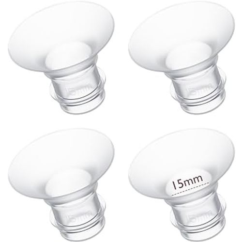 Momcozy Flange Insert 15mm Compatible with 24mm Flange/Shield of Most Pumps, Insert for Breast Pump Replacement Accessories, 4PCS 15mm