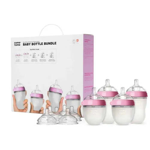 Comotomo - 7Pk Baby Bottle Bundle, Pink