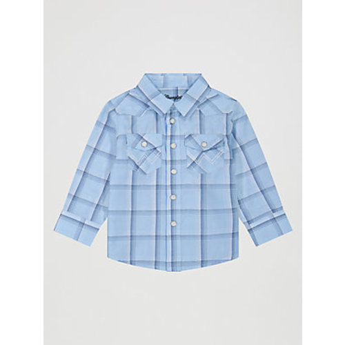 Little Boy's Long Sleeve Plaid Western Snap Shirt | NEW | Wrangler®