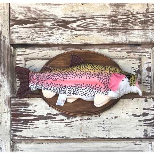 Plush Rainbow Trout Wall Mount, Kids Room, Nursery, Fishing Hunting Decor