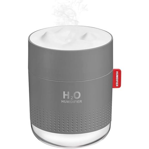 Portable Mini Humidifier, 500ml Small Humidifier for Bedroom Travel, Gray