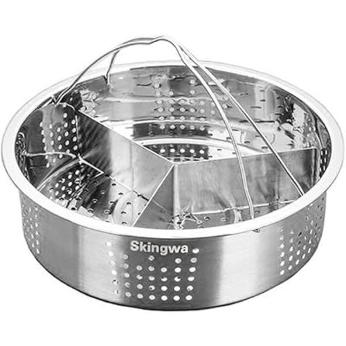 Steamer Basket for Instant Pot Pressure Cookers Pots Accessories Steamer Basket with Egg Steamer Rack Steamer Divider (Steamer Basket+Divider)