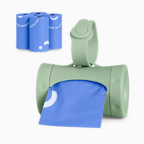 Ubbi On-The-Go Bag Dispenser & 5 Bag Refills Bundle - Sage, Lavender Scented -Bags