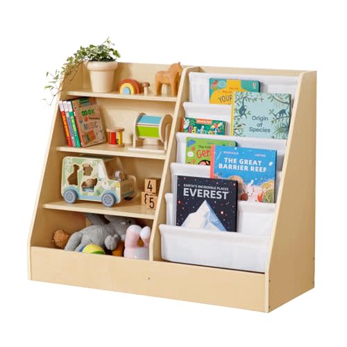 OOOK Montessori Bookshelf and Toy Organizer, Kids Bookshelf with Spacious Storage, Montessori Shelf for Toys, Nursery Book Shelves for Kids Rooms, Ideal for Child Growth