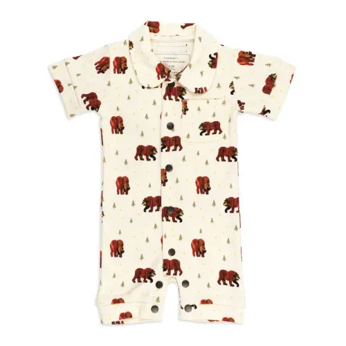 Brown Bear | Organic S/Sleeve Coverall – L'ovedbaby