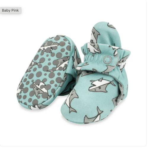 Baby Sharks Organic Cotton Gripper Baby Bootie – Zutano