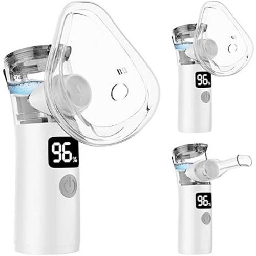 Portable Nebulizer, Nebulizer Machine for Adults and Kids Handheld Nebulizer for Travel and Daily Use Mesh Nebulizer for Breathing Problems with Autoclean Mode Powered by USB/Battery