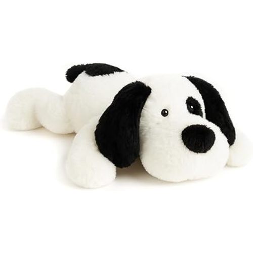WEIGEDU Floppy Stuffed Dog Puppy Plush Toy, Huggable White Beagle with Black Ears Labrador Retriever Stuffed Animal Dogs for Kids Girls Boys Baby Birthday Bedtime Gift, 20 inches