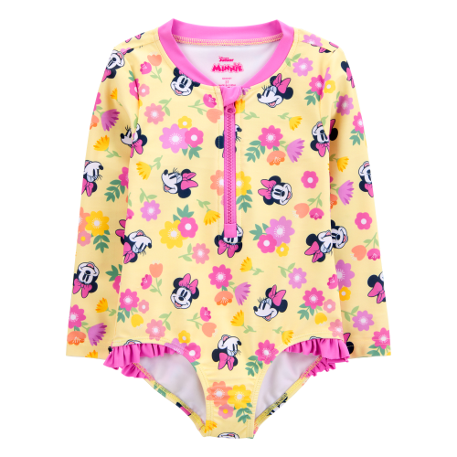 Toddler Disney© Minnie Mouse 1-Piece Rashguard Swimsuit - Yellow/Pink - Carter's | Carter's