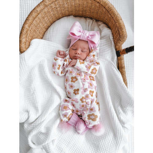 Immy Floral Ruffle Romper – Indigo Dreams Handmade | 3-6M