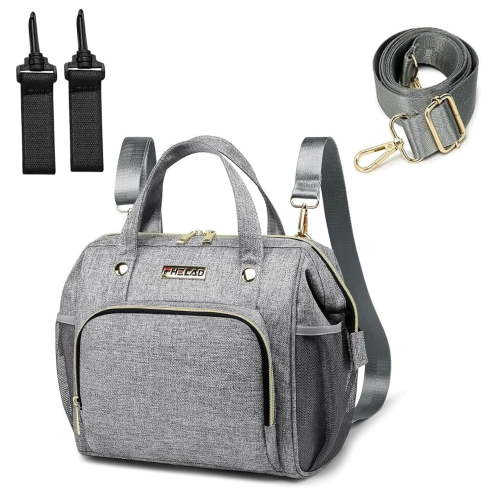 Small Diaper Bag Backpack, Crossbody Diaper Bags for Toddler, Waterproof Multi-Function Newborn Baby Stylish Mini Tote Maternity Bags Travel Backpacks with Insulated Pockets (Gray)