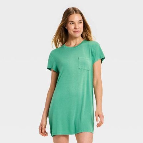 Women's Jersey Pajama T-Shirt Dress - Auden™ Green L