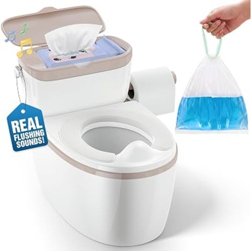 Toddler Potty Training Toilet with Detachable Training Seat, Brown