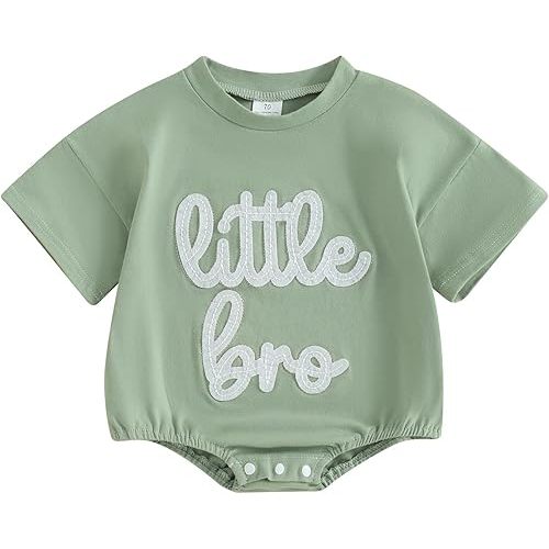 Twopumpkin Baby and Toddler Girl Boy Big Sister Little Sister Brother Matching Outfits Romper/T Shirt Shorts Summer Clothes