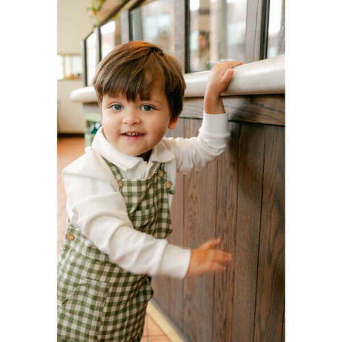 Anderson Overall, Green Gingham - Little Paper Kids | Maisonette