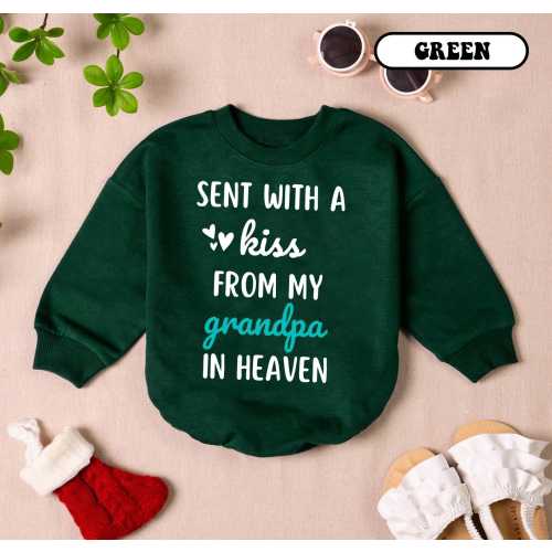 Personalized 'Kiss From My Grandpa' Baby Romper: Memorial Gift
