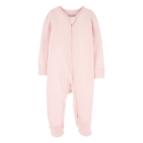 Baby Girl Solid 2-Way Zip PurelySoft Sleep & Play Pajamas - Light Pink