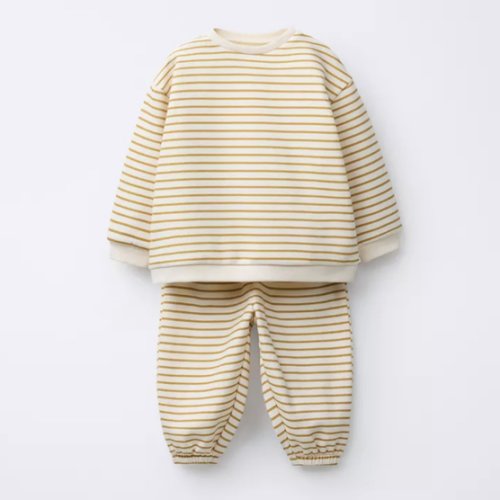 SWEATSHIRT AND STRIPED JOGGER PANTS SET
